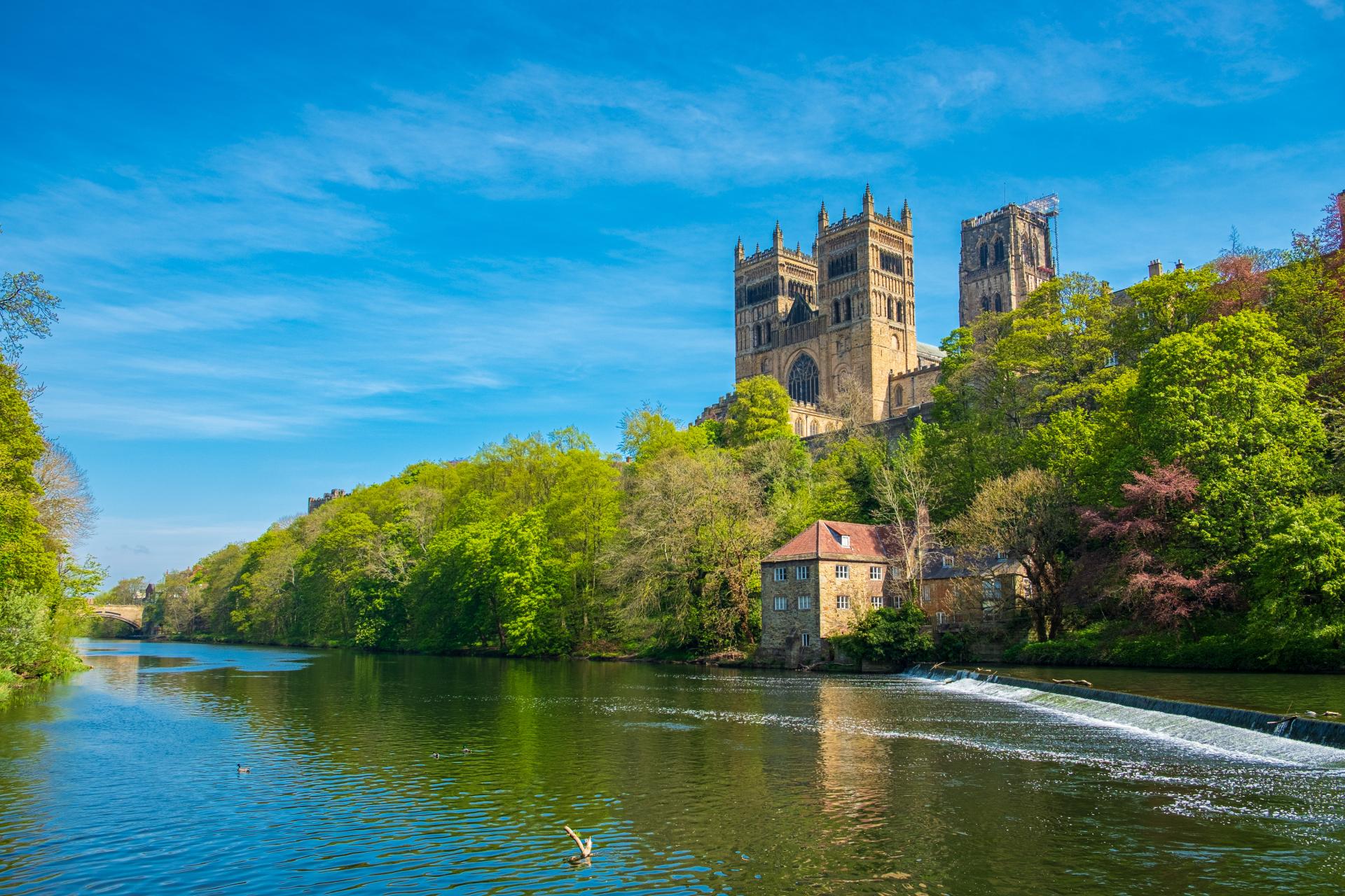 Durham Cathedral above the wooded banks of the River Wear