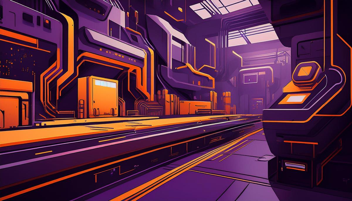 Illustration of a factory production line