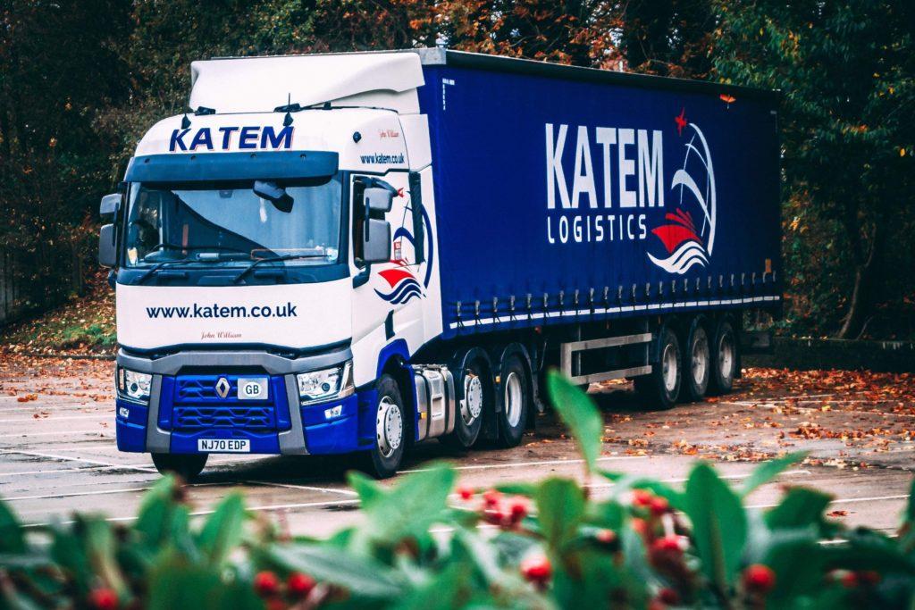 Katem Logistics lorry and curtain-sided trailer